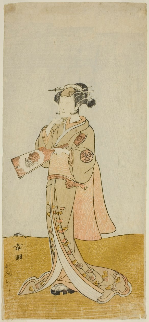 Der Schauspieler Arashi Hinaji in einer nicht identifizierten Frauenrolle von Katsukawa Shunsho
