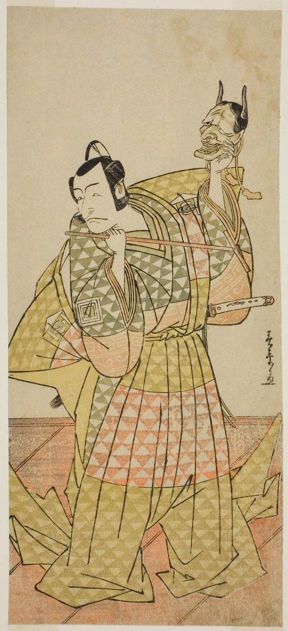 Der Schauspieler Ichikawa Danjuro V als Kudo Suketsune im Stück Kaido Ichi Yawaragi Soga, aufgeführt im Nakamura Theater im ersten Monat, 1778 von Katsukawa Shunsho