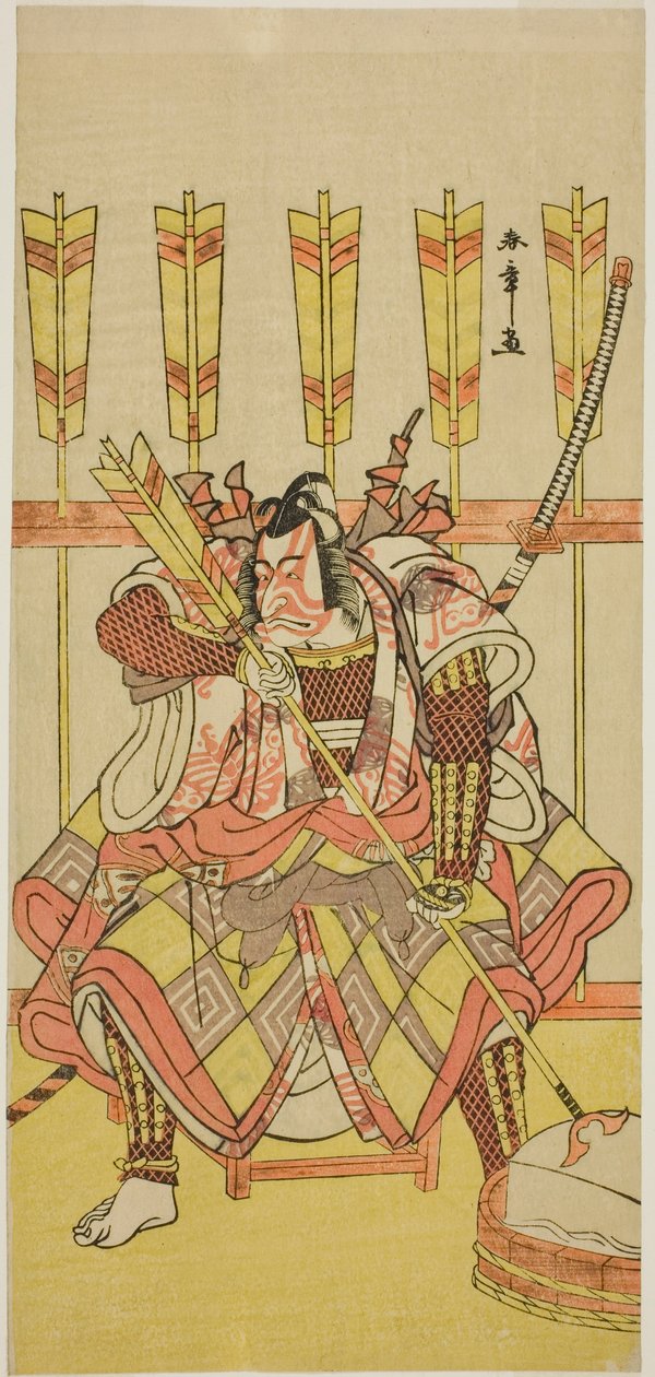 Der Schauspieler Ichikawa Danjuro V als Yanone Goro im Stück Kuruwa-gayoi Komachi Soga, aufgeführt im Nakamura-Theater im fünften Monat, 1781 von Katsukawa Shunsho
