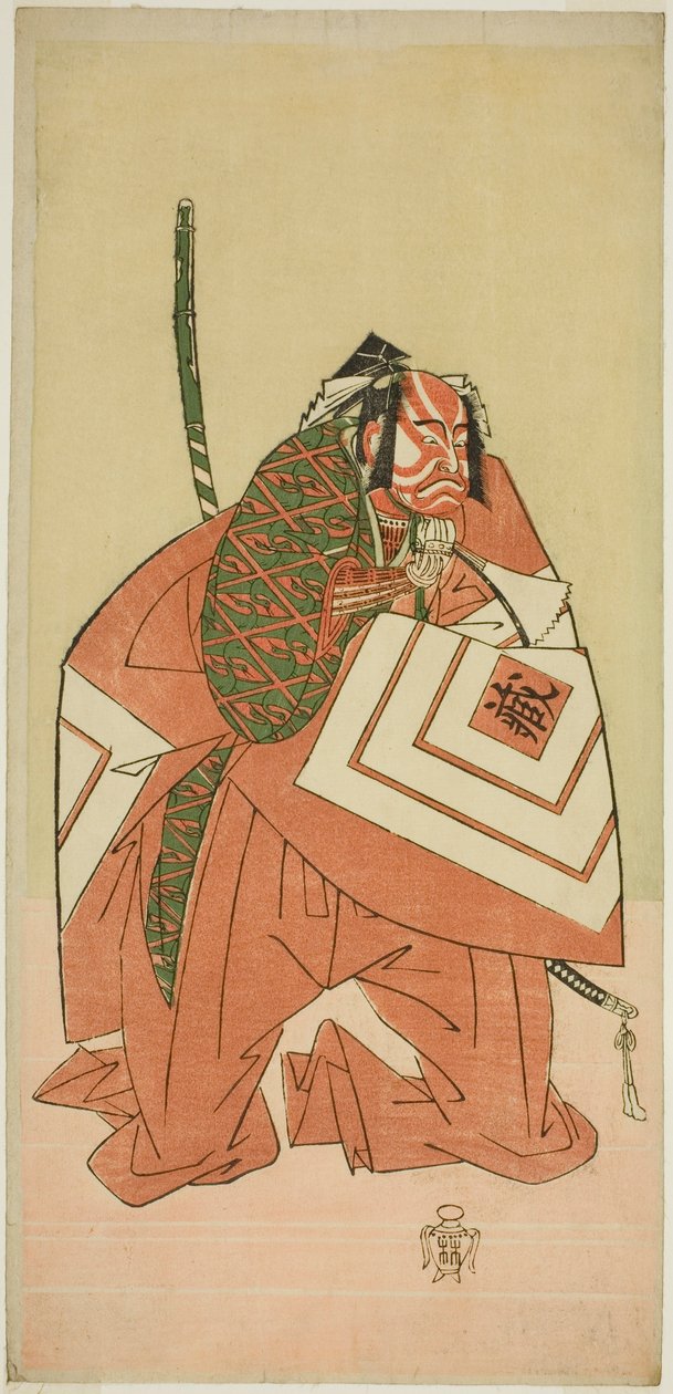 Der Schauspieler Ichikawa Danzo III als Sanada no Yoichi (?) im Stück Sanada no Yoichi Banjaku no Iezuto (?), aufgeführt im Morita-Theater (?) im elften Monat, 1767 (?) von Katsukawa Shunsho