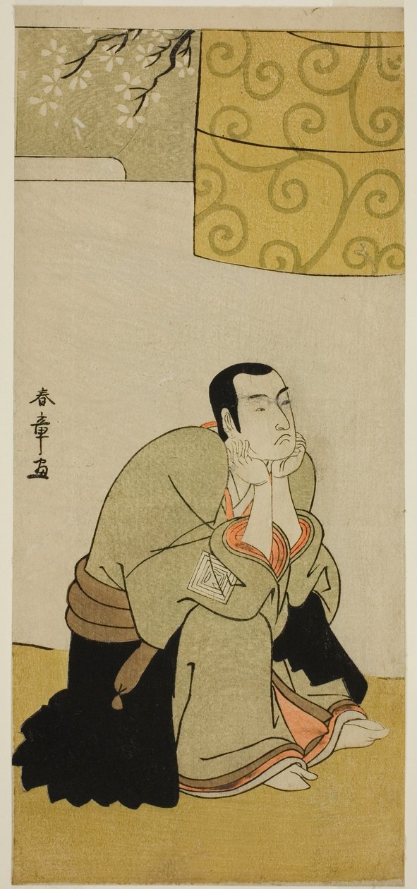 Der Schauspieler Ichikawa Monnosuke II als buddhistischer Mönch im Stück Edo no Hana Mimasu Soga, aufgeführt im Nakamura-Theater im vierten Monat, 1783 von Katsukawa Shunsho
