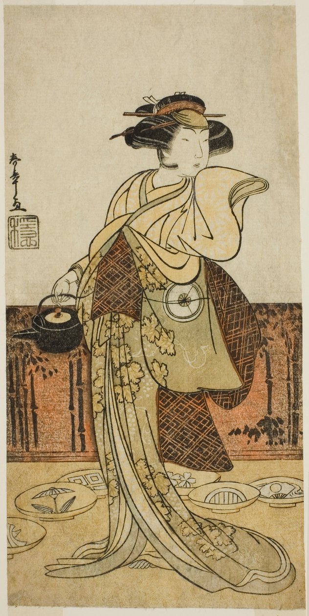 Der Schauspieler Iwai Hanshiro IV als Tsukisayo im Stück Gohiiki Nenne Soga, aufgeführt im Nakamura-Theater im ersten Monat, 1779 von Katsukawa Shunsho