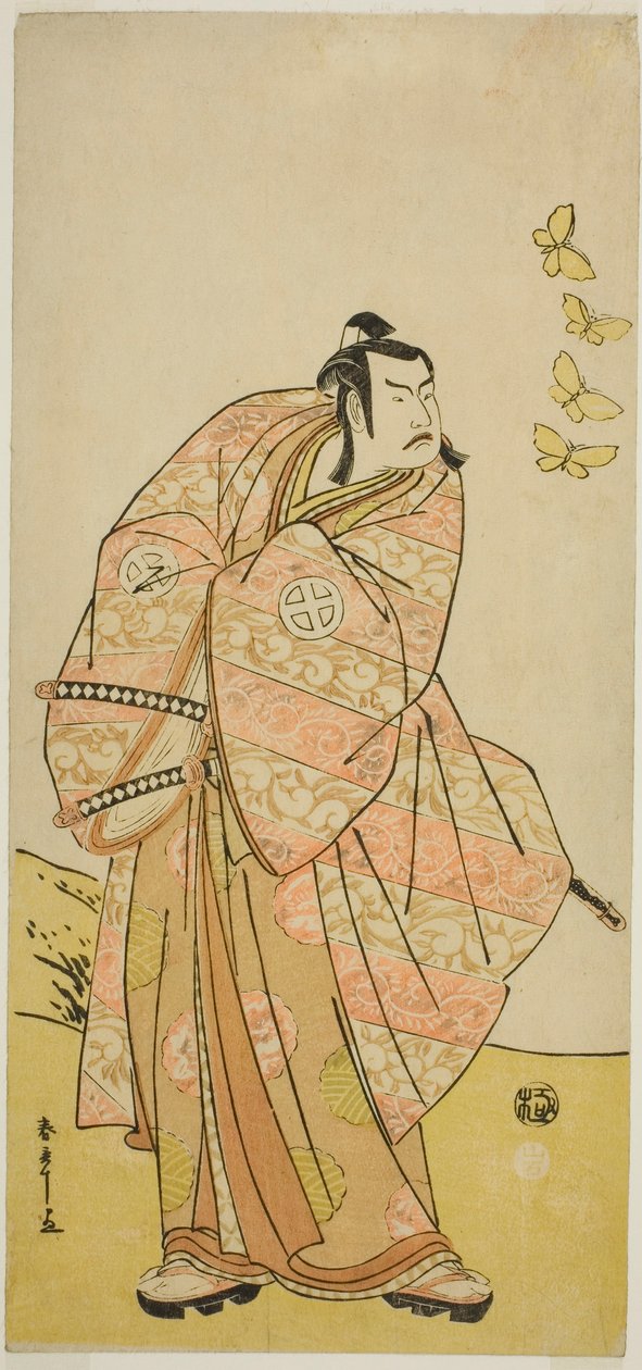 Der Schauspieler Otani Hiroji III als Makino Arataro Tokizumi im Stück Hana no O-Edo Masakado Matsuri, aufgeführt im Ichimura Theater im elften Monat, 1789 von Katsukawa Shunsho