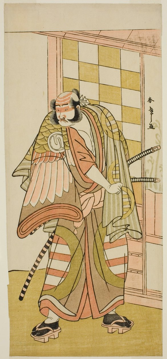 Der Schauspieler Sawamura Sojuro III als Kobayashi no Asahina Saburo im Stück Kuruwagayoi Komachi Soga, aufgeführt im Nakamura-Theater im zweiten Monat, 1781 von Katsukawa Shunsho