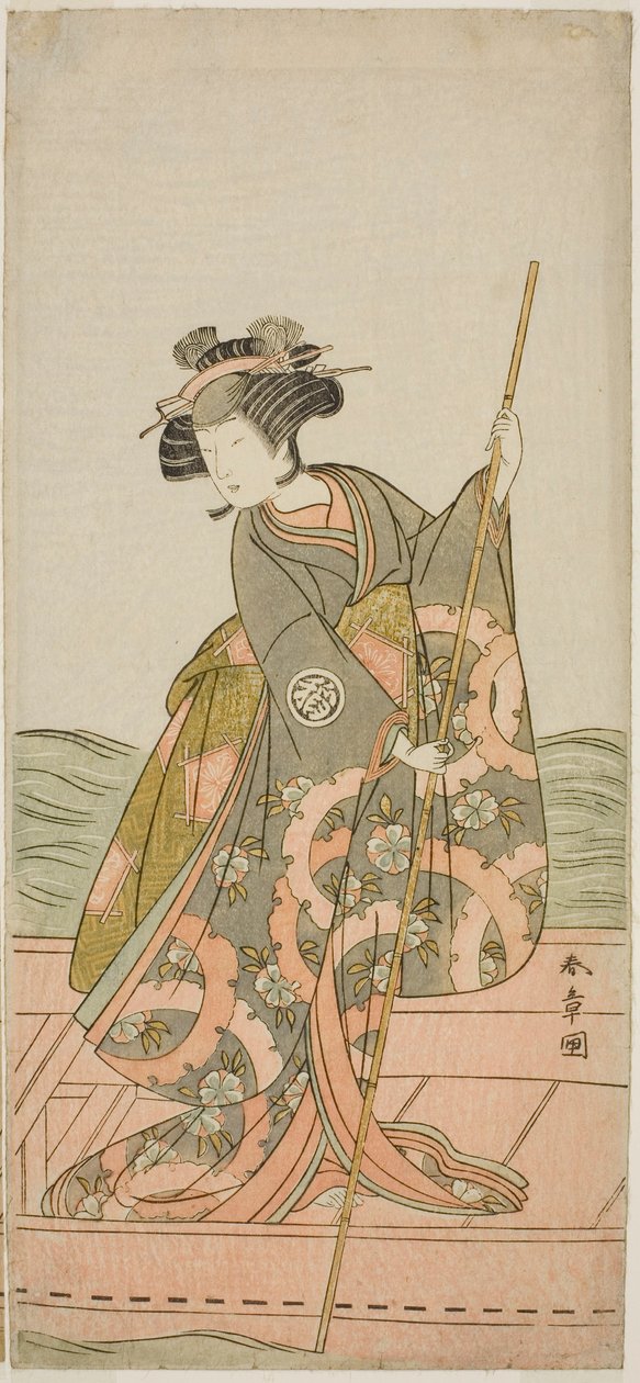 Der Schauspieler Yoshizawa Iroha I als Prinzessin Yosooi (Yosooi Hime) im Stück Kikujido Shuen no Iwaya, aufgeführt im Morita Theater im elften Monat, 1775 von Katsukawa Shunsho