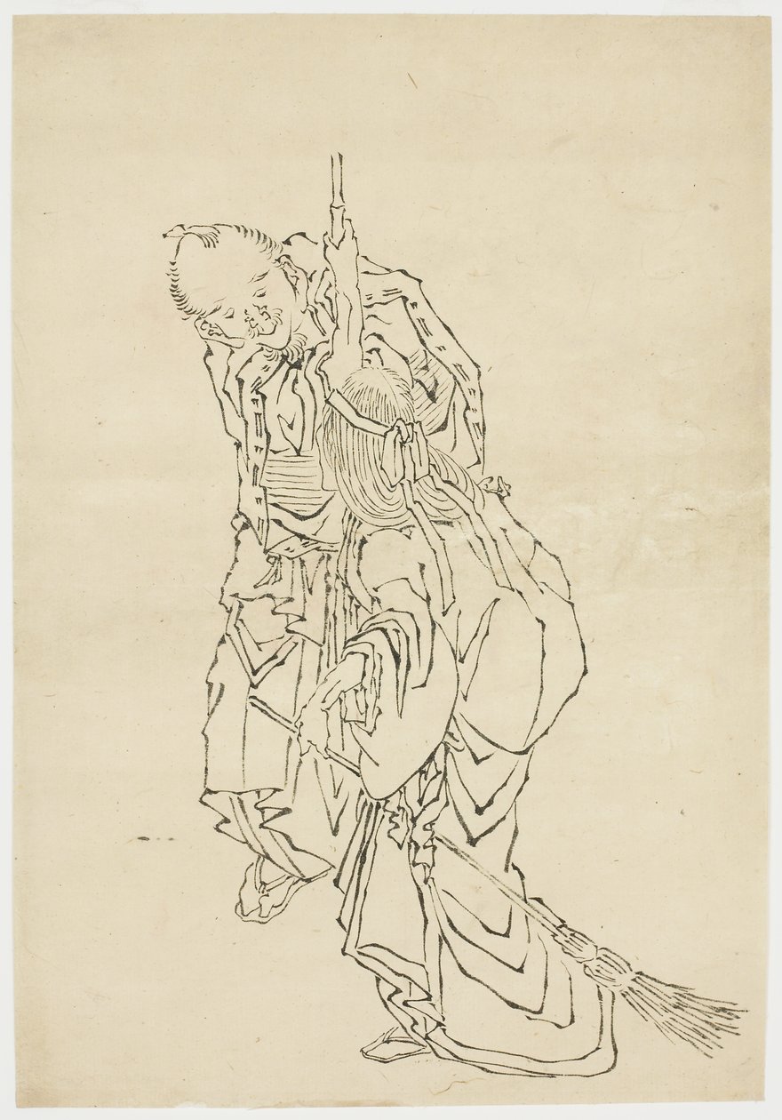 Jo und Uba; Thema von Takasago, ca. 1815-1849 von Katsushika (school of) Hokusai
