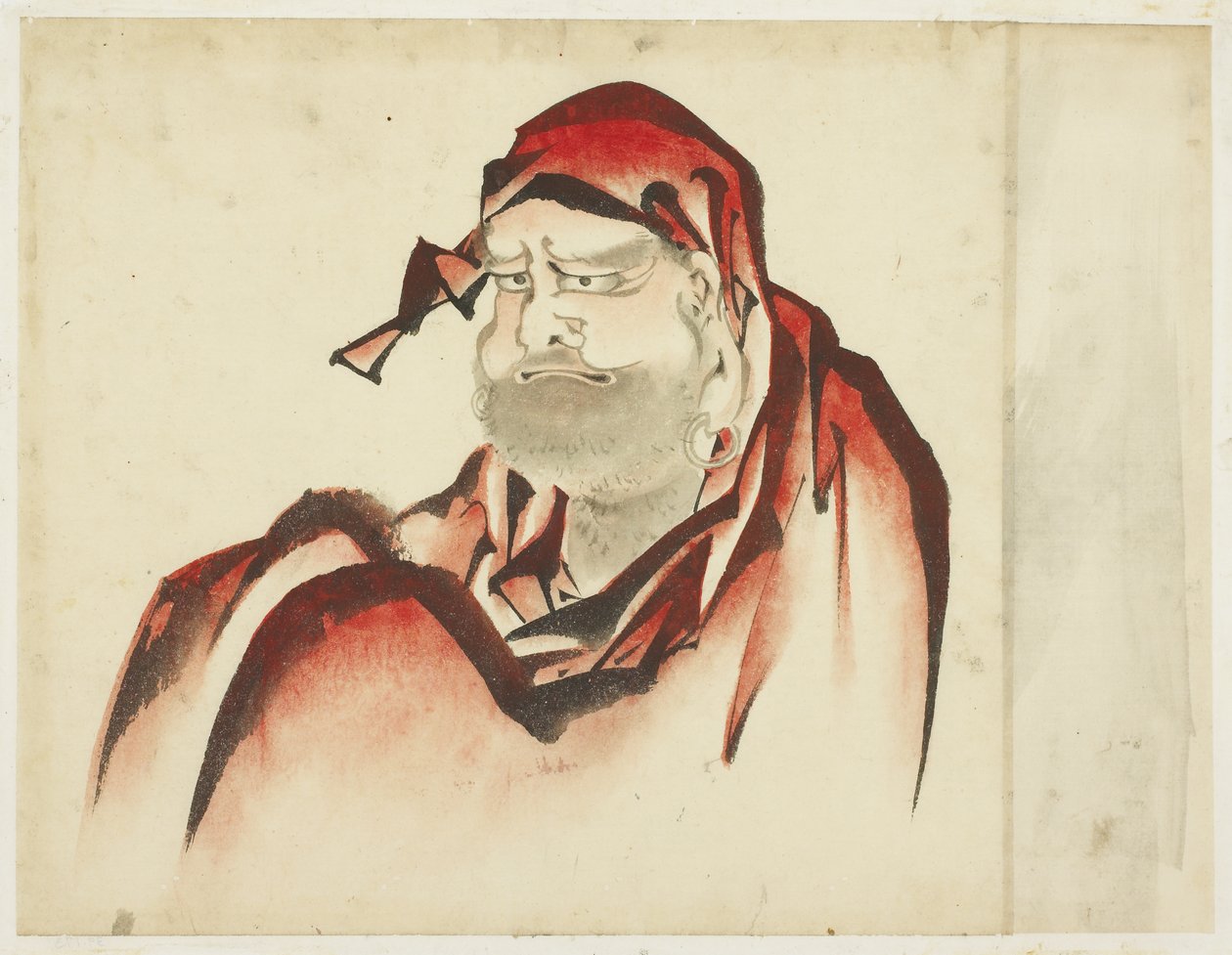 Rotgekleideter Daruma, ca. 1815-1849 von Katsushika (school of) Hokusai