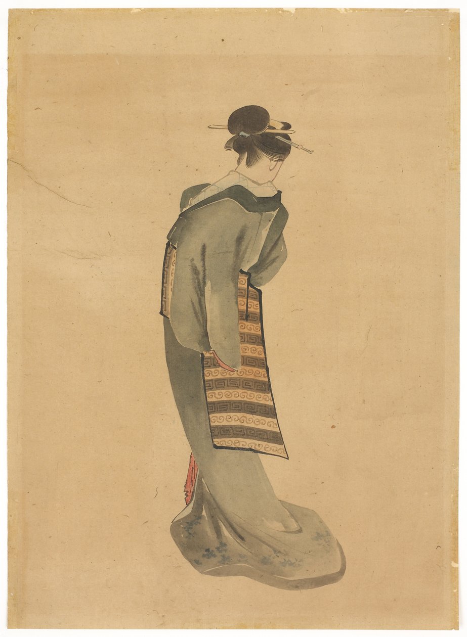 Stehende Schönheit (Rückansicht) von Katsushika (school of) Hokusai