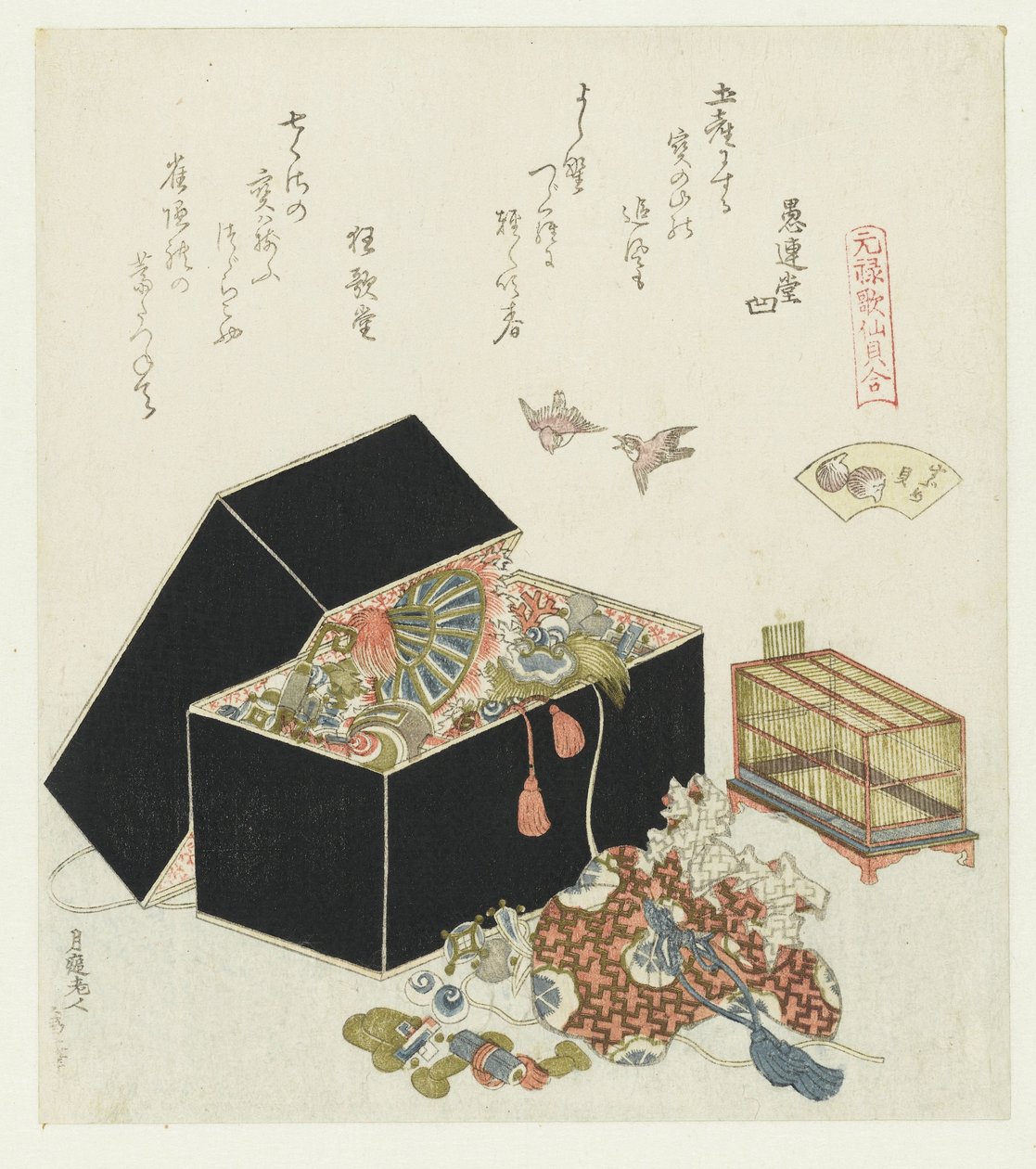 Die Spatzenmuschel von Katsushika Hokusai