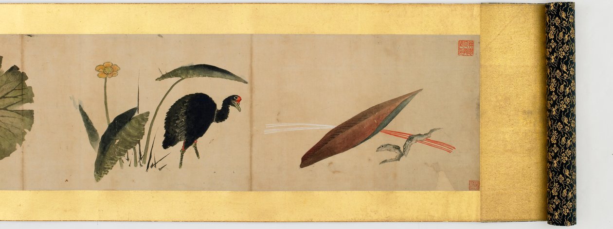 Detail der Bildrolle mit verschiedenen Bildern, Edo-Periode, 1839 von Katsushika Hokusai