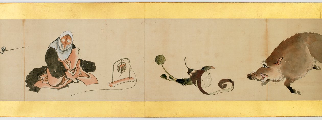 Detail der Bildrolle mit verschiedenen Bildern, Edo-Periode, 1839 von Katsushika Hokusai