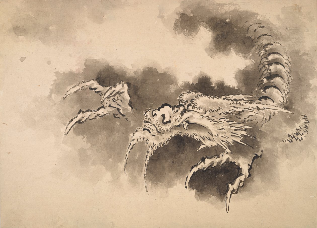 Drache, der aus Wolken auftaucht, Edo-Periode, 19. Jahrhundert von Katsushika Hokusai
