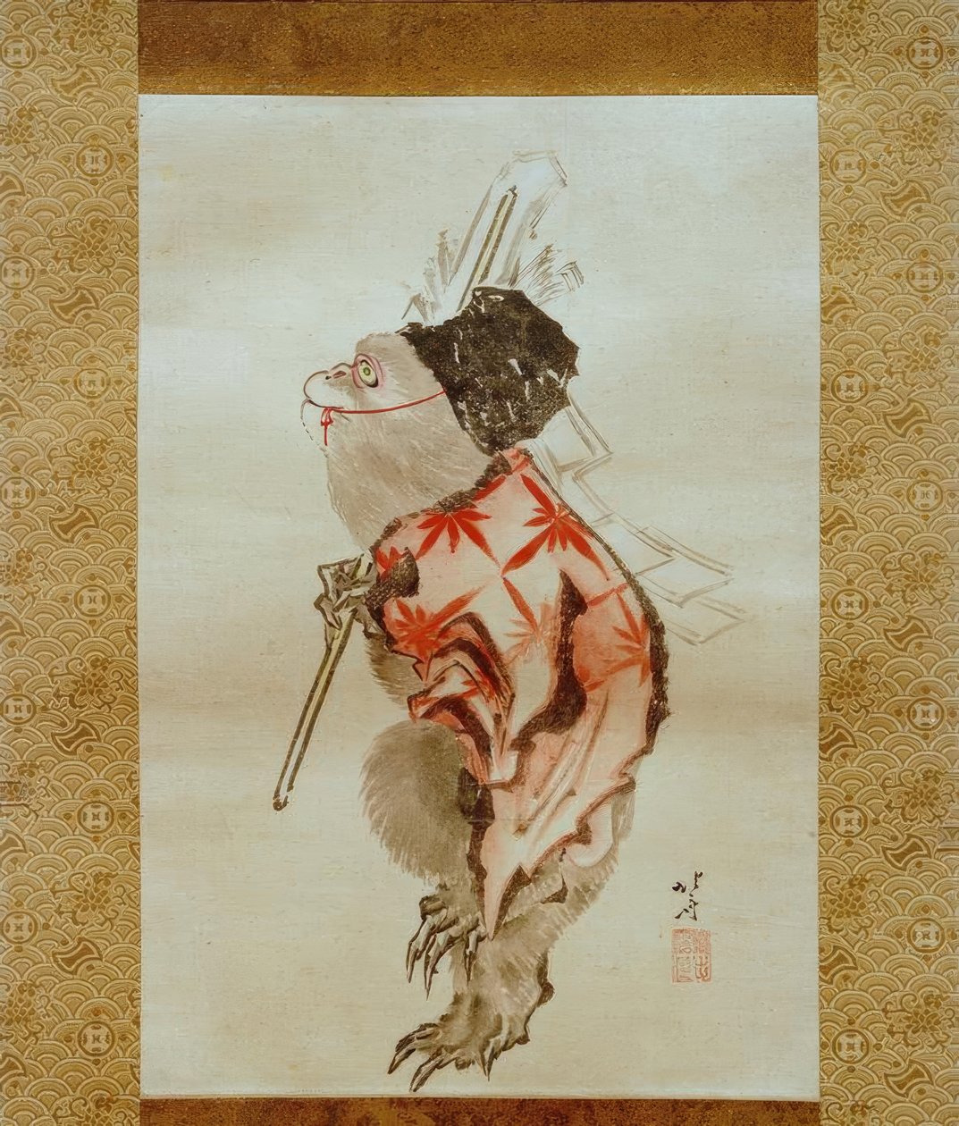 Dressierter Affe von Katsushika Hokusai