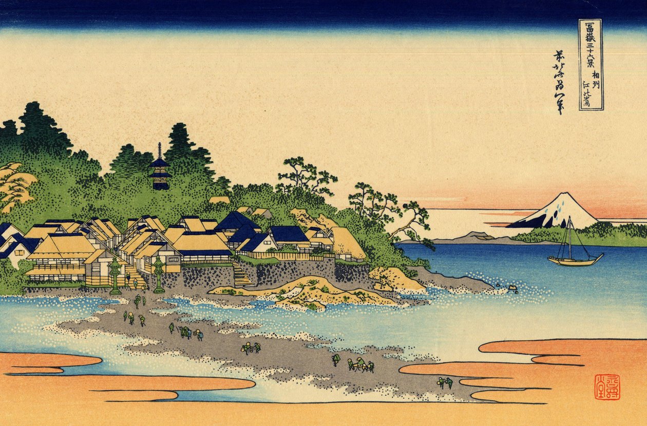 Enoshima in der Provinz Sagami (um 1830) von Katsushika Hokusai