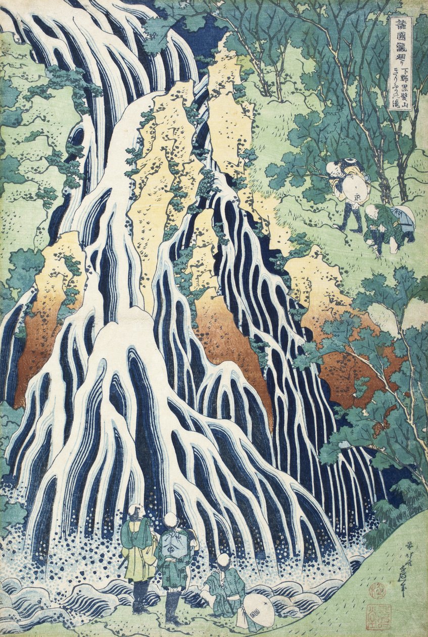 Wasserfälle von Kirifuri am Berg Kurokami, Provinz Shimotsuke von Katsushika Hokusai