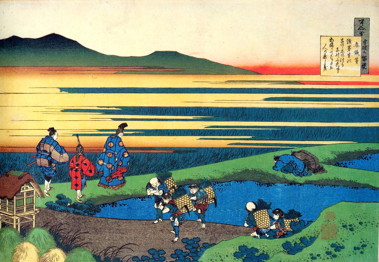 Aus der Serie Hundert Gedichte von hundert Dichtern: Sanji Hitoshi, um 1830 von Katsushika Hokusai