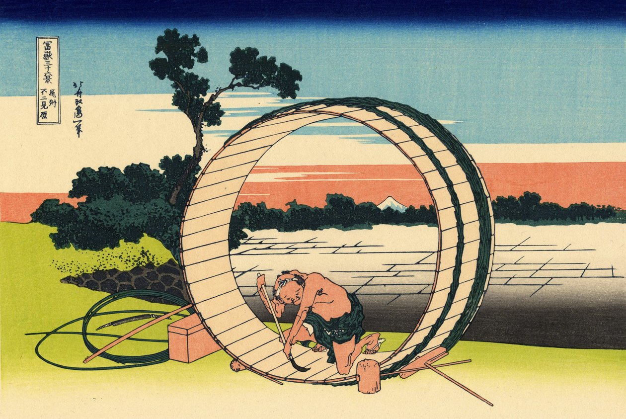 Fujimi Fuji Blickfeld in der Provinz Owari, ca. 1830 von Katsushika Hokusai