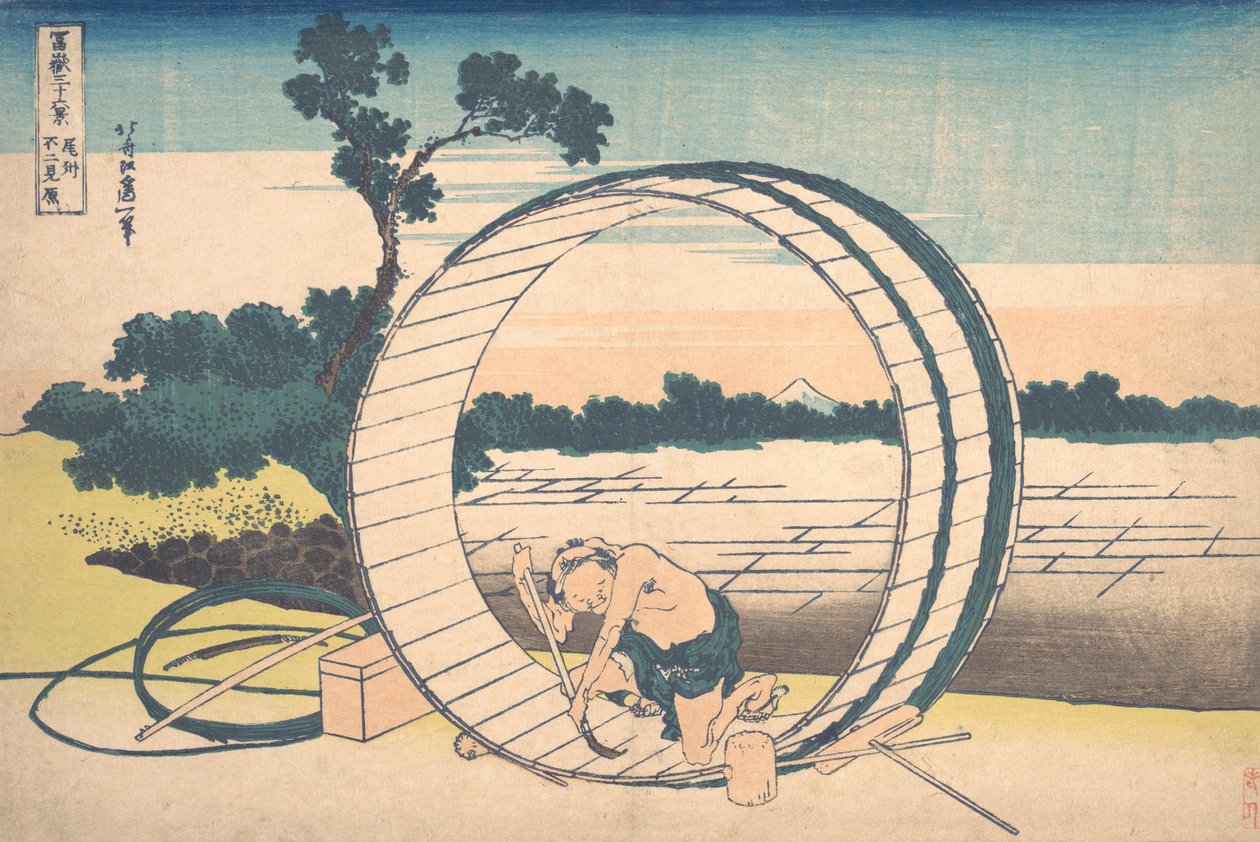 Fujimigahara in der Provinz Owari, aus der Serie Sechsunddreißig Ansichten von Katsushika Hokusai