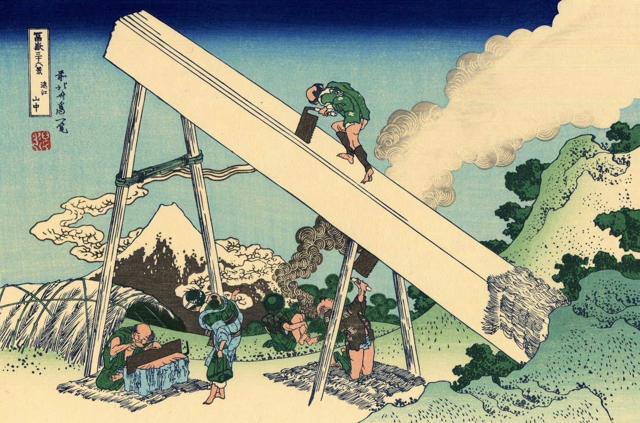In den Totomi-Bergen, ca. 1830 von Katsushika Hokusai