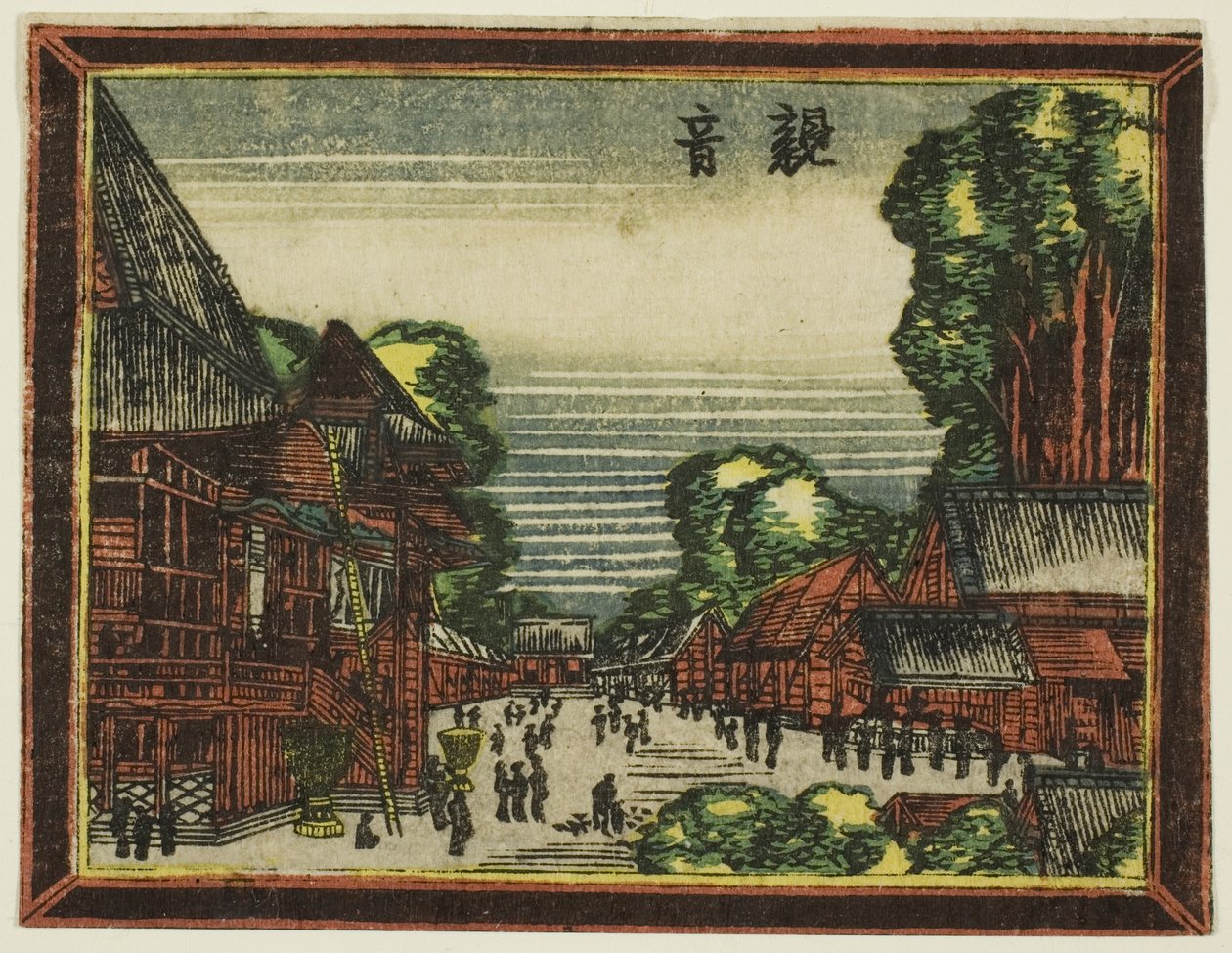 Kannon-Tempel (Kannon), aus der Serie Bilder im holländischen Stil: Acht Ansichten von Edo von Katsushika Hokusai