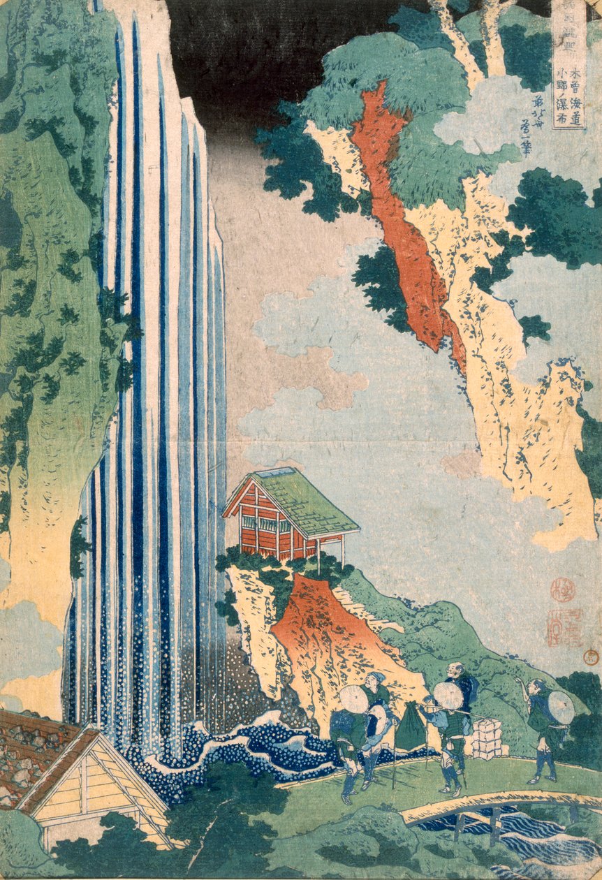 Ona-Wasserfall auf der Kisokaido, 1827 (Farbholzschnitt) von Katsushika Hokusai