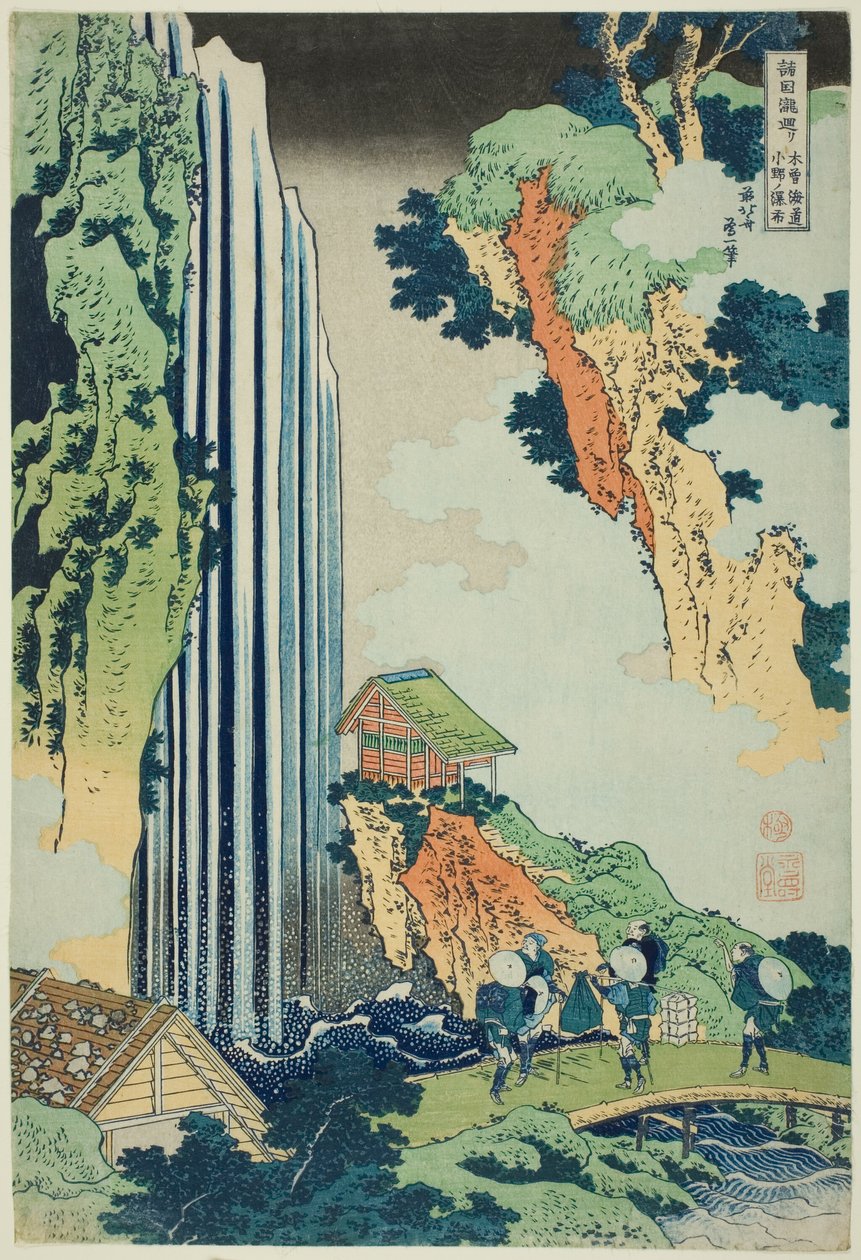 Ono-Fälle an der Kisokaidō-Straße, aus der Serie Tour der Wasserfälle in verschiedenen Provinzen von Katsushika Hokusai