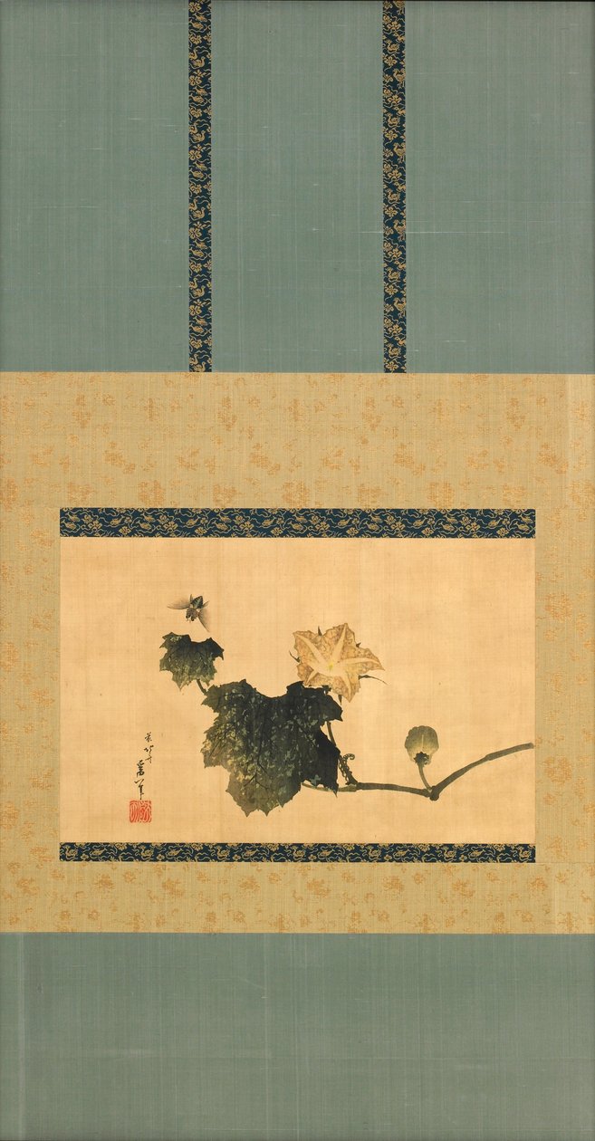 Kürbis und Rebe und Pferdefliege, Edo-Periode, ca. 1825 von Katsushika Hokusai