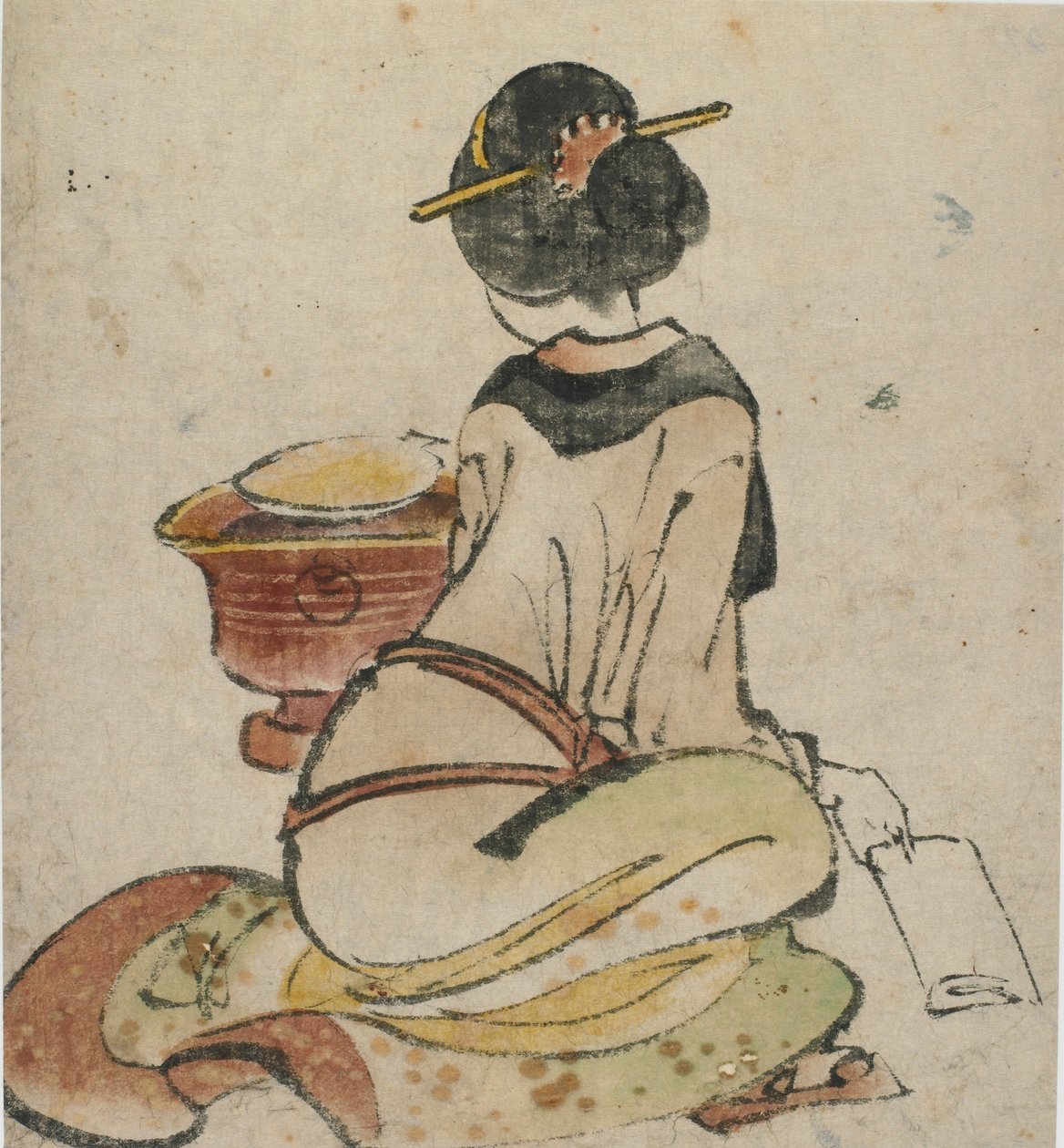 Sitzende Frauenfigur von Katsushika Hokusai