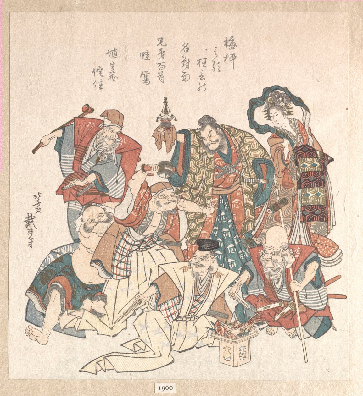 Sieben Glücksgötter von Katsushika Hokusai