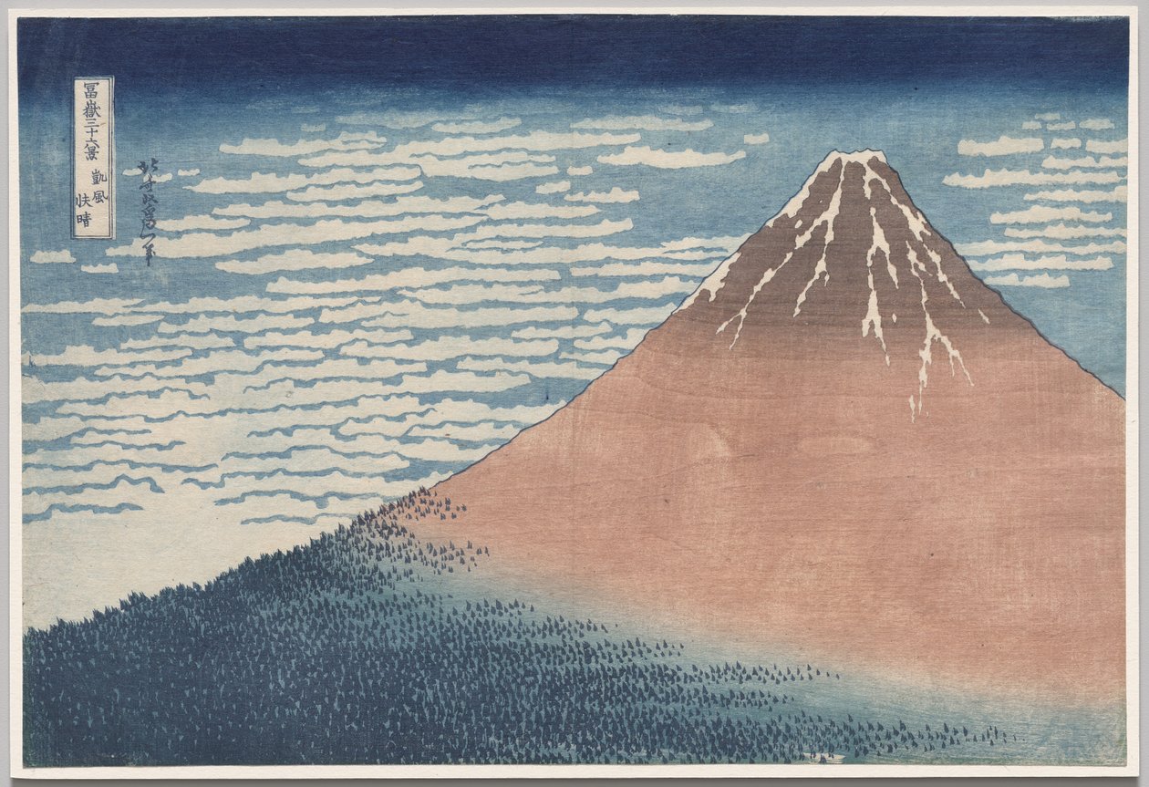 Südwind, klarer Himmel, aus der Serie Sechsunddreißig Ansichten des Berges Fuji von Katsushika Hokusai