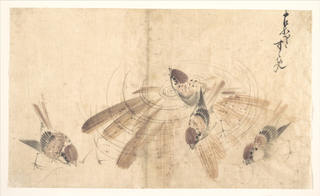 Spatzen von Katsushika Hokusai