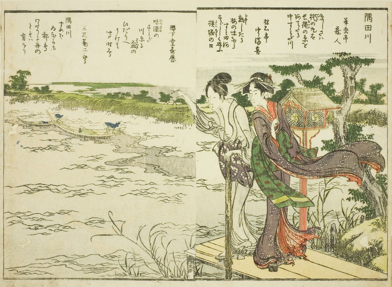 Sumida-Fluss, aus Band 1 des illustrierten Buches "Schöne Ansichten der östlichen Hauptstadt auf einen Blick (Toto shokei ichiran)" von Katsushika Hokusai