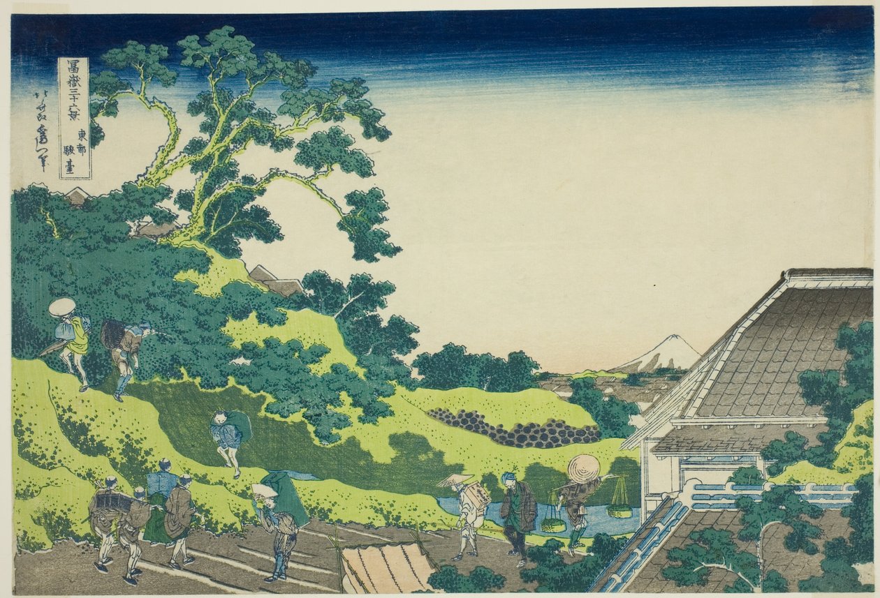 Surugadai in Edo, aus der Serie "36 Ansichten des Berges Fuji" von Katsushika Hokusai
