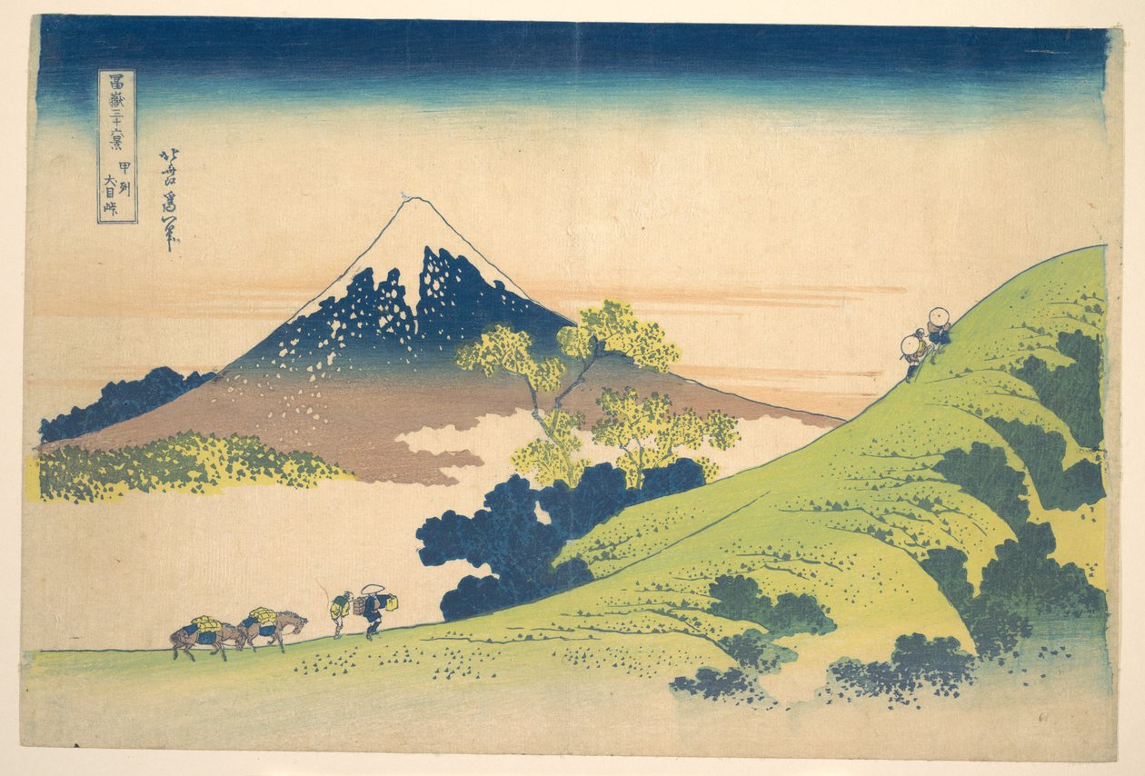 Der Inume-Pass in der Provinz Kai, aus der Serie Sechsunddreißig Ansichten des Berges Fuji von Katsushika Hokusai