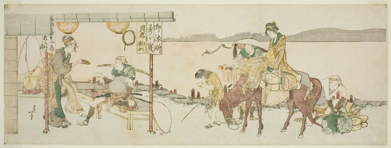 Teehaus der Reisenden von Katsushika Hokusai