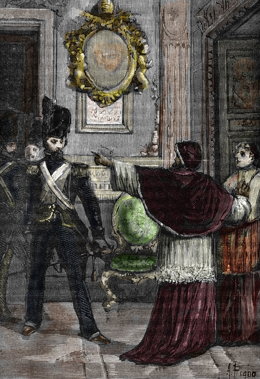 General Radet entführt Papst Pius VII., der im Quirinalspalast eingesperrt ist von Alec Hunter