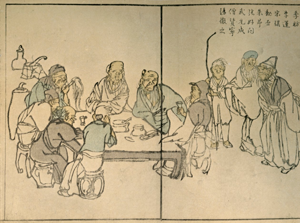 Die neun Alten, 1813, 1924 von Kawamura Bunpo