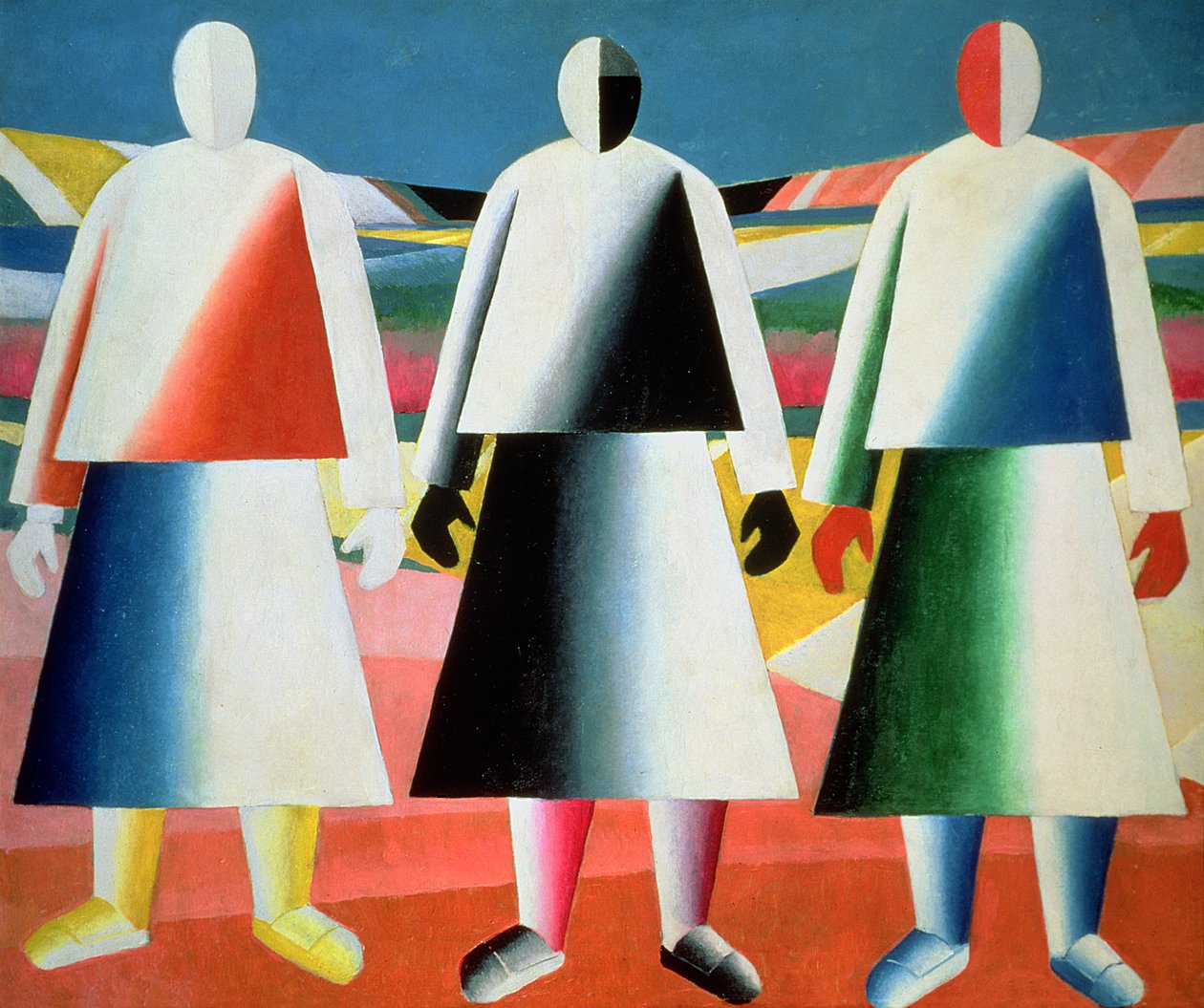 Junge Mädchen auf einem Feld, 1928-32 von Kazimir Severinovich Malevich