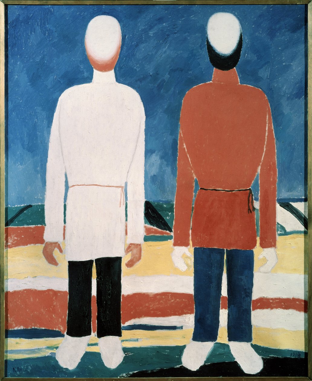 Zwei männliche Figuren von Kazimir Severinovich Malevich