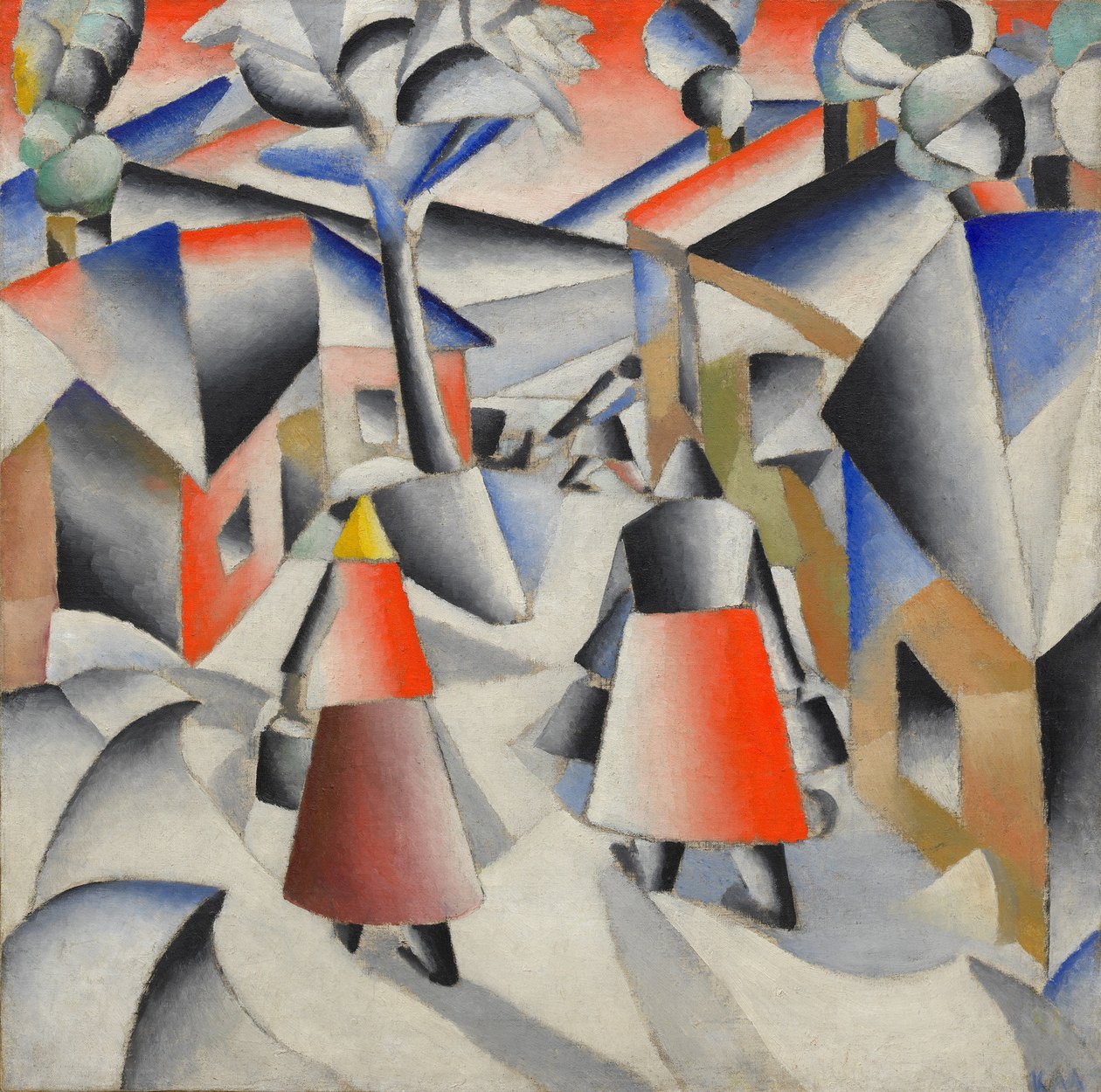 Morgen im Dorf nach dem Schneesturm von Kazimir Severinovich Malevich