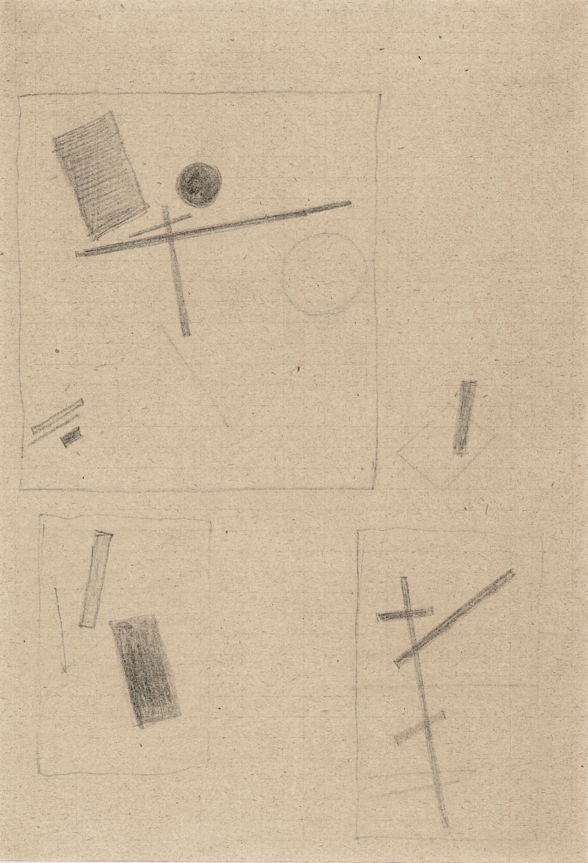 Suprematistische Zeichnung von Kazimir Severinovich Malevich