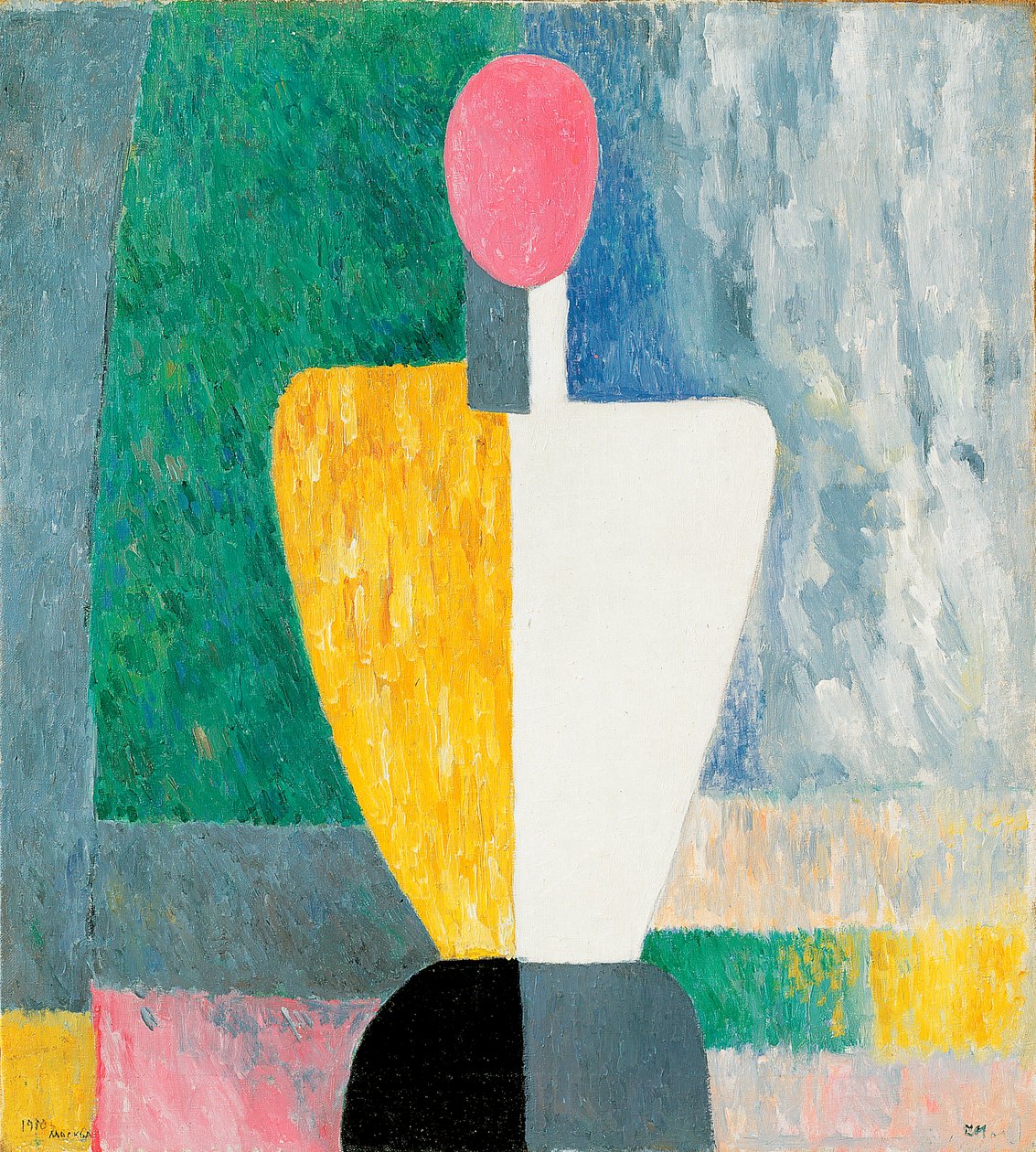 Torsofigur mit rosa Gesicht, 1928-1932 von Kazimir Severinovich Malevich