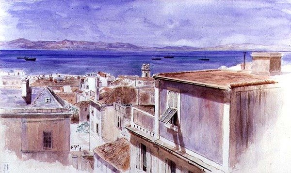 Gibraltar mit der Küste Spaniens im Hintergrund von Keeley Halswelle
