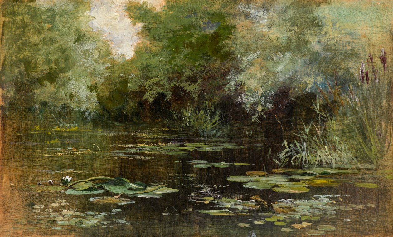 Teich mit Seerosen von Keeley Halswelle
