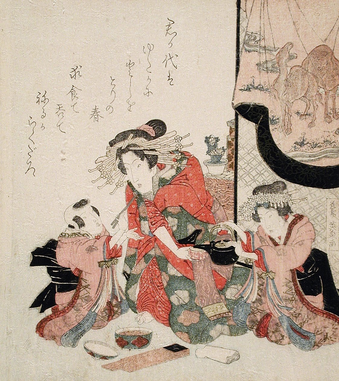 Eine Kurtisane darf sich entspannen und essen von Keisai Eisen
