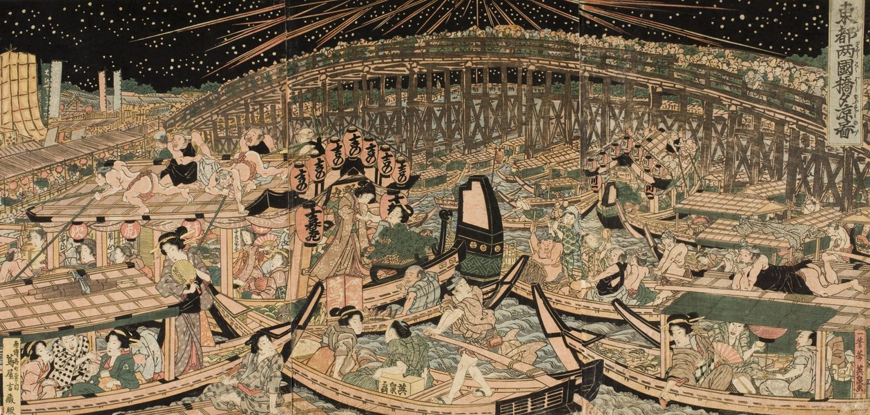 Abendkühle an der Ryōgoku-Brücke in der östlichen Hauptstadt von Keisai Eisen