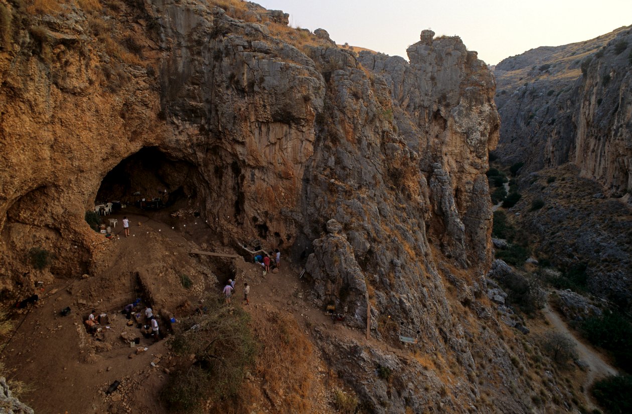 Amud-Höhle, Neandertaler-Ausgrabungsstätte, Israel, 2008 (Foto) von Kenneth Garrett