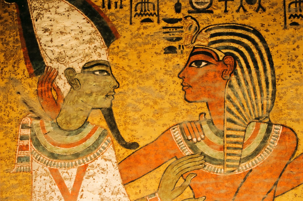 Malerei an der Nordwand des Grabes; Osiris; KV 62, Tutanchamun und das Goldene Zeitalter der Pharaonen, 2003 (Foto) von Kenneth Garrett