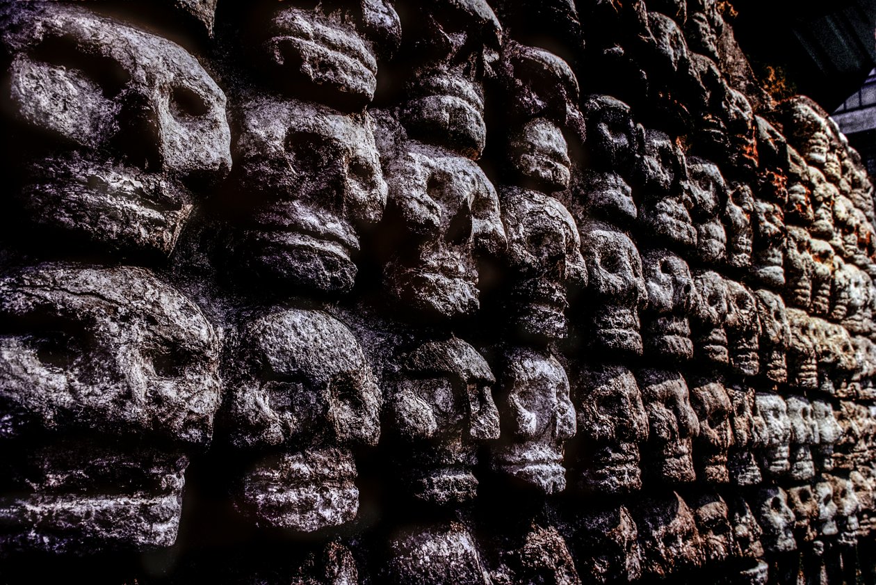 Schädelgestell oder Tzompantli, Azteken, Mexiko, Templo Mayor, 2010 (Foto) von Kenneth Garrett