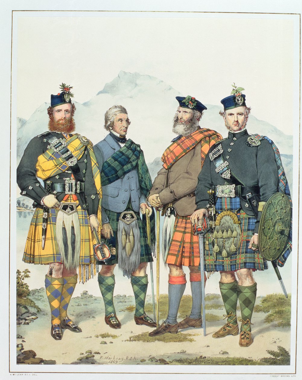 John MacLachlan, Hugh Grahame, James MacFarlane und Angus Colquhoun, vier von Königin Victorias 